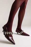 Γόβες Slingback CORINA - Μπορντό Σπαστό Λουστρίνι