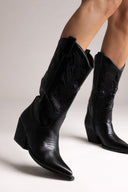 Corina Cowboy Boots Mid Calf - Black Matte - thefashionproject.gr - CORINA