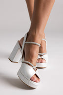 Crystal Platform Sandals TFP - Pearl Metallic - thefashionproject.gr - TFP