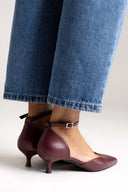 Cutout Pumps TFP Kitten Heel - Bordeaux Matte - thefashionproject.gr - TFP