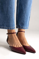 Cutout Pumps TFP Kitten Heel - Bordeaux Matte - thefashionproject.gr - TFP