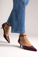 Cutout Pumps TFP Kitten Heel - Bordeaux Matte - thefashionproject.gr - TFP