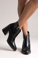 IRIS Cut Out Ankle Boots - Black Matte - thefashionproject.gr - IRIS