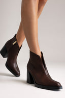 IRIS Cut Out Ankle Boots - Dark Brown Matte - thefashionproject.gr - IRIS