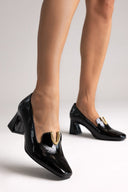 Leather Pumps Iris V Cut - Black Patent - thefashionproject.gr - IRIS