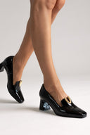 Leather Pumps Iris V Cut - Black Patent - thefashionproject.gr - IRIS