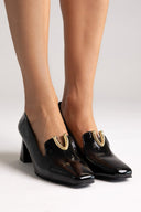Leather Pumps Iris V Cut - Black Patent - thefashionproject.gr - IRIS
