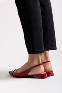 Μπαλαρίνες λουστρίνι μυτερές slingback - Κόκκινο - thefashionproject.gr - BOTEGGA 22