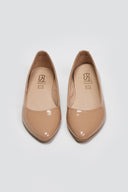 Μπαλαρίνες μυτερές λουστρίνι Estil - Nude - thefashionproject.gr - Estil