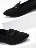 Μπαλαρίνες suede μυτερά estil - Μαύρο - thefashionproject.gr - Estil