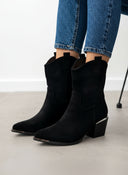Μποτάκια suede cowboy με μεταλλικά στοιχεία Erynn - Μαύρο - thefashionproject.gr - ERYNN