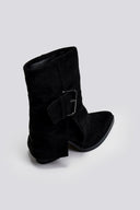 Μποτάκια suede με γύρισμα και τοκά - Μαύρο - thefashionproject.gr - The Fashion Project