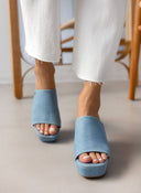 Mules ανοιχτά τζιν με φαρδιά φάσα Xti 142765 - Μπλε jean - thefashionproject.gr - Xti Footwear