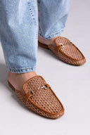 Mules φλατ με διαφάνεια ERYNN - Κάμελ - thefashionproject.gr - ERYNN