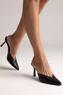 Mules Stiletto V Cut TFP - Black Matte - thefashionproject.gr - TFP