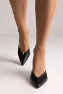 Mules Stiletto V Cut TFP - Black Matte - thefashionproject.gr - TFP