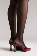 Mules Stiletto V Cut TFP - Bordeaux Patent - thefashionproject.gr - TFP