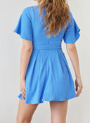 Ολόσωμη φόρμα κοντή γκοφρέ - Μπλε ανοιχτό - thefashionproject.gr - The Fashion Project