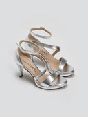 Πέδιλα δερμάτινα με λεπτή φιάπα Ragazza 0932 - Ασημί - thefashionproject.gr - RAGAZZA