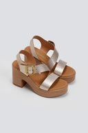 Πέδιλα δερμάτινα με τοκά Ragazza 0771 - Άμμου - thefashionproject.gr - RAGAZZA