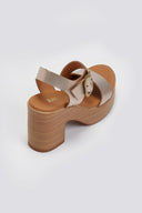 Πέδιλα δερμάτινα με τοκά Ragazza 0771 - Άμμου - thefashionproject.gr - RAGAZZA