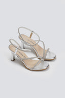 Πέδιλα με περαστό στρας λουράκι Ragazza - Ασημί - thefashionproject.gr - RAGAZZA