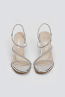 Πέδιλα με περαστό στρας λουράκι Ragazza - Ασημί - thefashionproject.gr - RAGAZZA