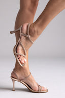 Πέδιλα με περαστό στρας λουράκι Ragazza - Χαλκός - thefashionproject.gr - RAGAZZA