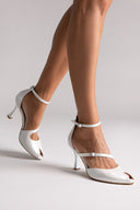 Peep Toe Cutout Pumps TFP - Pearl Metallic - thefashionproject.gr - TFP