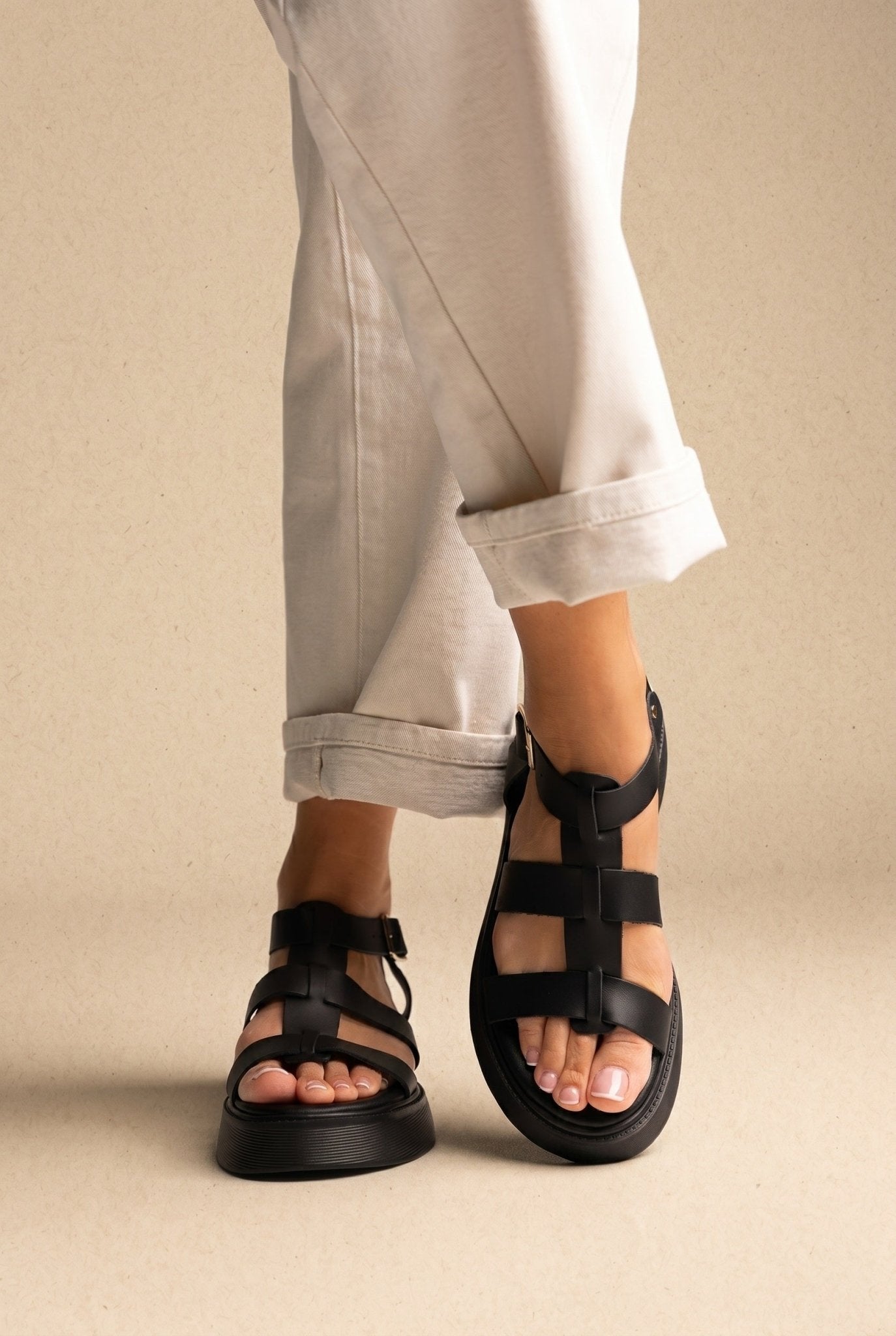 Platform Sandals - Black Matte – thefashionproject.gr