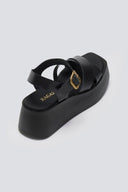 Πλατφόρμες δερμάτινες crossover RAGAZZA 0724 - Μαύρο - thefashionproject.gr - RAGAZZA