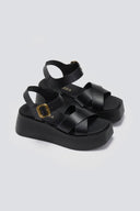 Πλατφόρμες δερμάτινες crossover RAGAZZA 0724 - Μαύρο - thefashionproject.gr - RAGAZZA