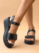 Πλατφόρμες δερμάτινες Ragazza 01129 - Μαύρο - thefashionproject.gr - RAGAZZA