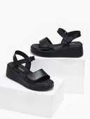 Πλατφόρμες δερμάτινες Ragazza 01129 - Μαύρο - thefashionproject.gr - RAGAZZA