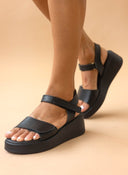 Πλατφόρμες δερμάτινες Ragazza 01129 - Μαύρο - thefashionproject.gr - RAGAZZA