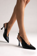 Pumps Slingback TFP - Black Croc - thefashionproject.gr - TFP