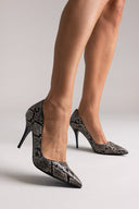 Pumps Snake Print TFP - Grey Snake Print - thefashionproject.gr - TFP