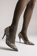 Pumps Snake Print TFP - Ivory Black Snake Print - thefashionproject.gr - TFP