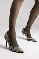 Pumps Snake Print TFP - Ivory Black Snake Print - thefashionproject.gr - TFP