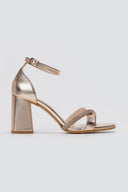 TFP - Rhinestone Strap Sandals - Matte Rose Gold
