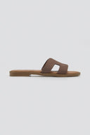 Σανδάλια δερμάτινα με ανοίγματα Estil - Τάουπε - thefashionproject.gr - Estil