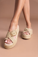 Σανδάλια flatforms crossover Mariella Fabiani 2514/05 - Μπεζ - thefashionproject.gr - Mariella Fabiani