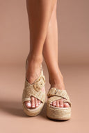 Σανδάλια flatforms crossover Mariella Fabiani 2514/05 - Μπεζ - thefashionproject.gr - Mariella Fabiani