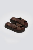 Σανδάλια flatforms δερμάτινα nubuck Tfp