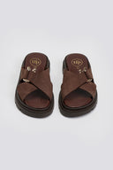 Σανδάλια flatforms δερμάτινα nubuck Tfp