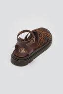Σανδάλια flatforms καστόρινα με print Tfp