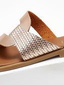 Σανδάλια με ανάγλυφο pattern Estil - Χαλκός - thefashionproject.gr - Estil