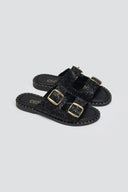 Σανδάλια με γκλίτερ και τοκάδες Estil - Μαύρο - thefashionproject.gr - Estil