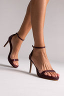 Sandals Stiletto Heel - Burgundy Matte - thefashionproject.gr - Stephan