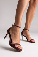 Sandals Stiletto Heel - Burgundy Matte - thefashionproject.gr - Stephan